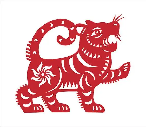 虎,剪纸虎,十二生肖,虎年图片下载
