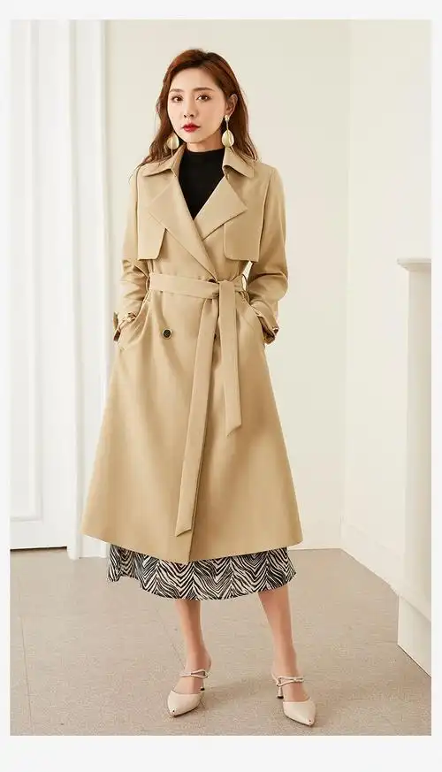 亦朵风衣女2021春秋新品中长款风衣女士女装新款流行质收腰显瘦百搭