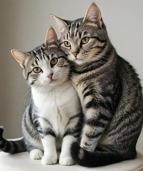 只要是一拍照,只要是二只在一起,他们自然而然就是这么靠着  我坚信