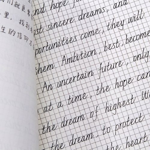 启帆手写意大利斜体英语字帖中英文临摹行楷奶酪女生字体漂亮练字