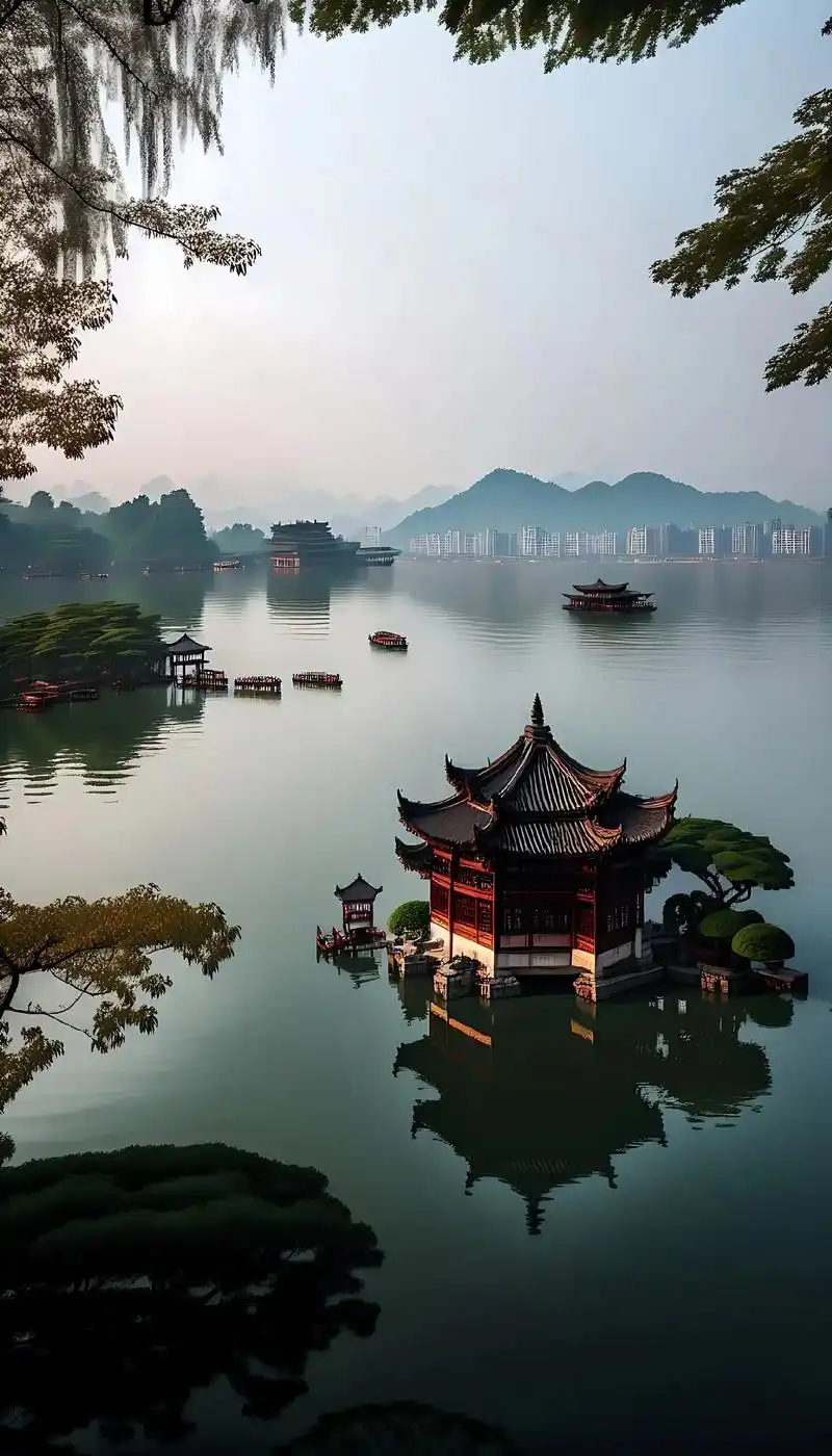 杭州西湖美景.遇上你的眼,西湖美景立刻显得更加鲜艳动人.每一 - 抖音
