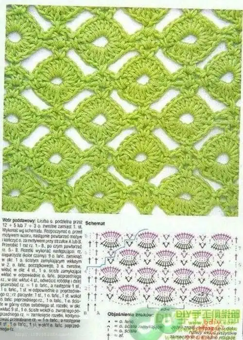 钩针模式一线连铜钱花图解