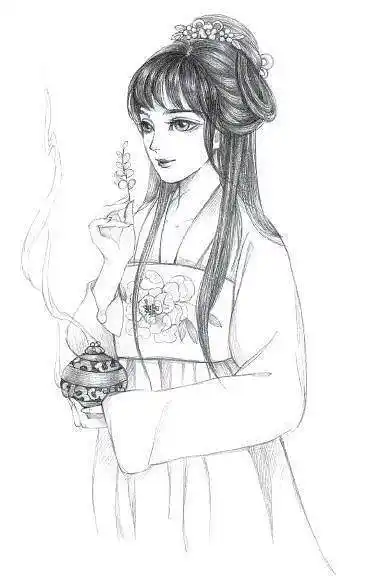 画出这些不美人素描 古风动漫素描古风铅笔画古风素描画手绘简古风