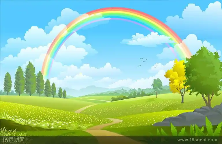 卡通大自然风景美景矢量素材