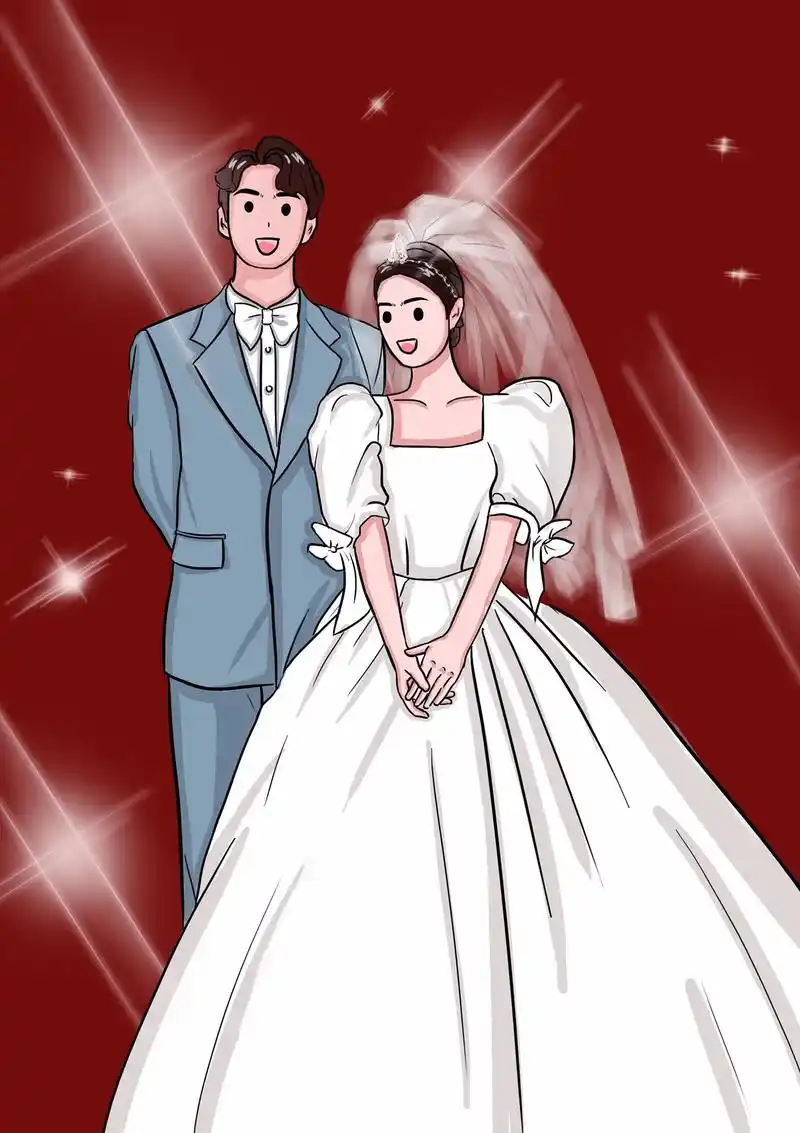 今日份手绘#手绘婚纱 #婚礼手绘 #婚纱照 #愿所有的美好 - 抖音