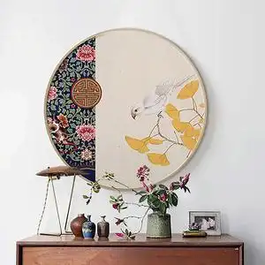 花鸟装饰画圆形