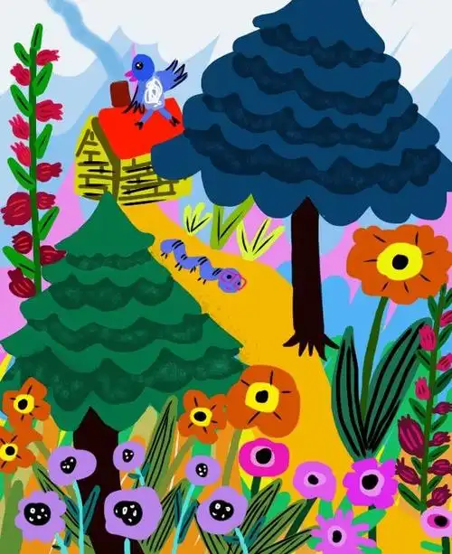 心中的花园-七七的创意世界__涂鸦王国插画