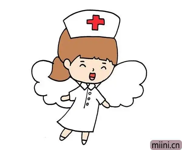 漂亮的白衣天使简笔画