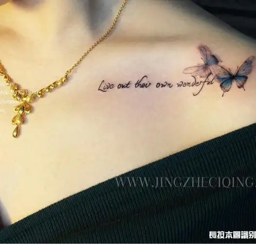 锁骨蝴蝶_纹身图案手稿图片_刘菁的纹身作品集