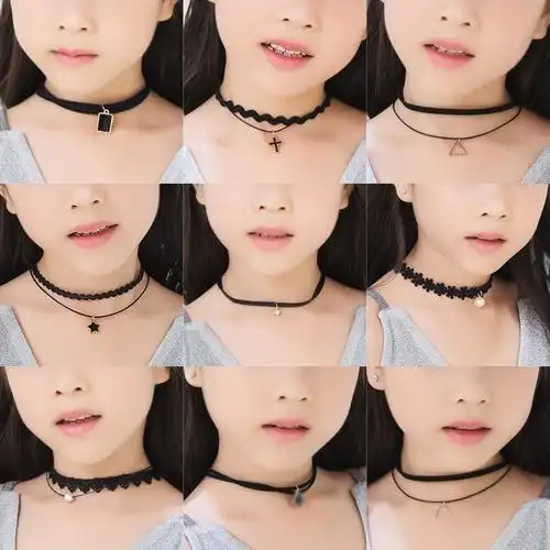 热销女童锁骨项链蕾丝