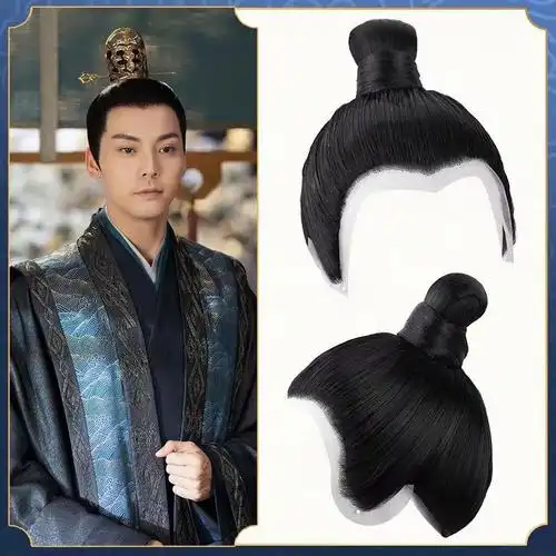 古装假发套全头唐朝男子发髻造型精品手钩假头套古代书生cos发套
