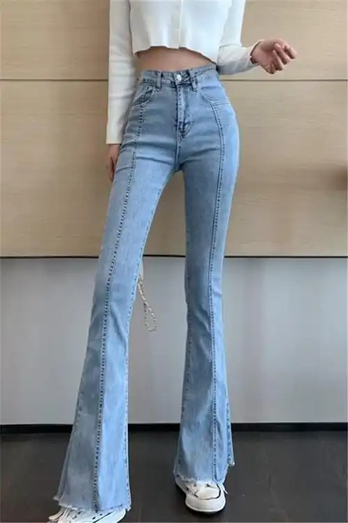 紧身牛仔裤女高腰