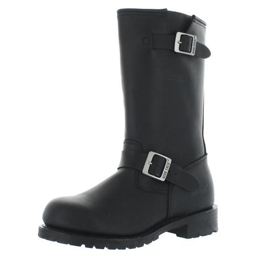 ride tecs黑色男靴|mens engineer leather mid-calf