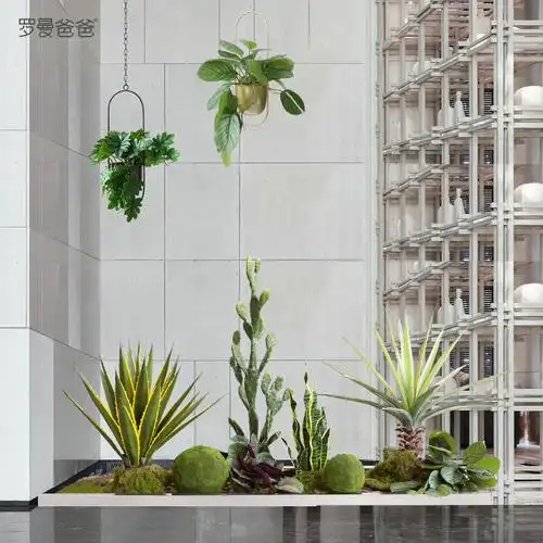 以法莲仿真植物剑麻仙人掌组合造景室内景观设计装饰落地盆景