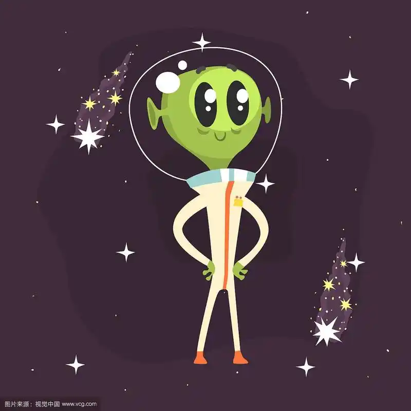 大眼睛外星人双手叉腰摆姿势