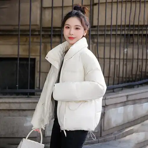 外贸棉衣女短款羽绒棉服加厚袖子立领棉袄外套女装韩版面包服