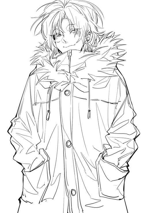 线稿 二次元 耀君