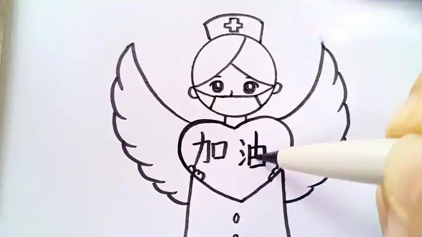 怎样画抗击疫情的白衣天使简笔画(抗击疫情的大白怎么画简笔画) -【爱