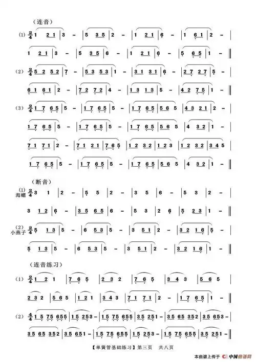 单簧管基础练习(练习曲)_简谱_搜谱网