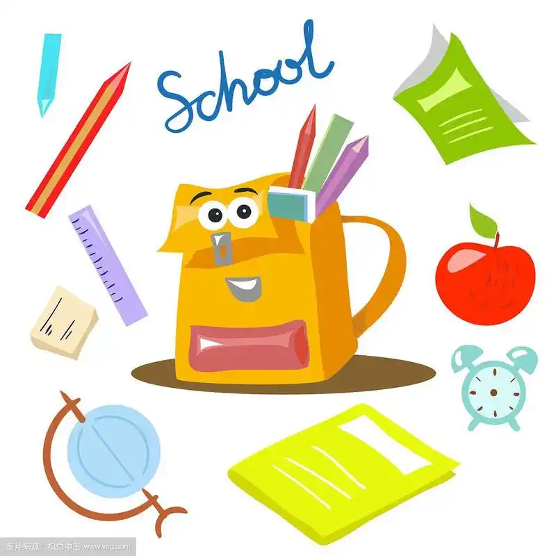 学校物品卡通风格