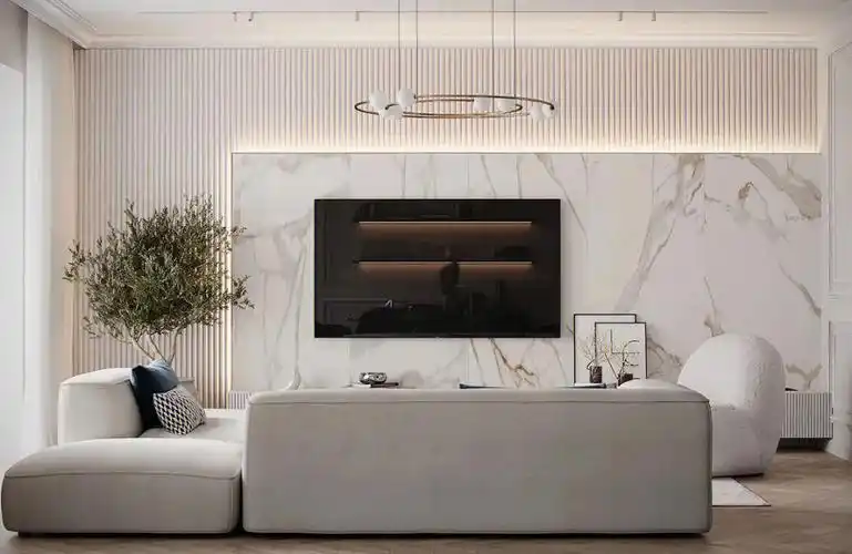 电视背景墙的颜值直接影响客厅的装饰效果,石材电视背景墙设计,功能