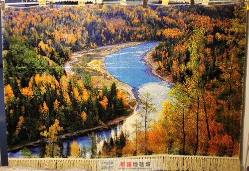 新疆风景艺术挂毯装饰画喀纳斯天池客厅卧室壁挂壁毯壁画北欧背景