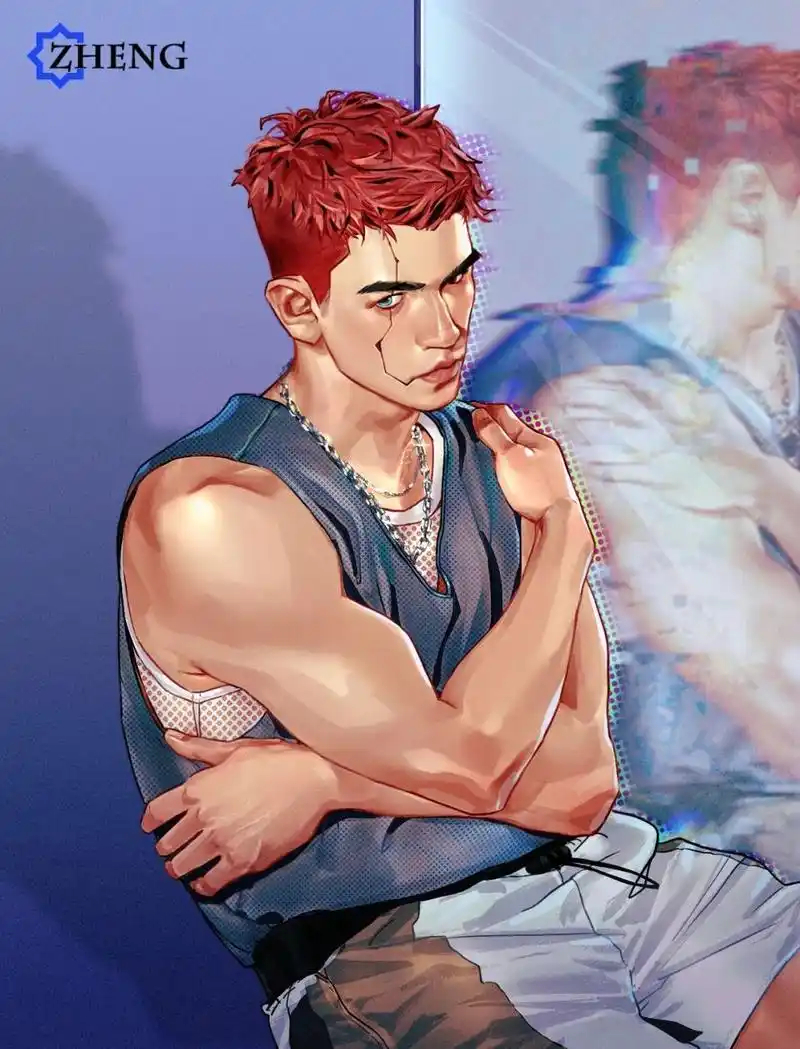 肌肉男插画|next level(附过程图) 起初并没有想要往科幻路线走,画着