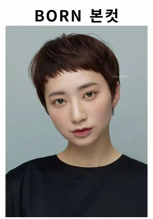 选择▼▼眉上刘海 超短发层次感碎短发 冷蜜茶bobo齐眉 焦茶色空气刘