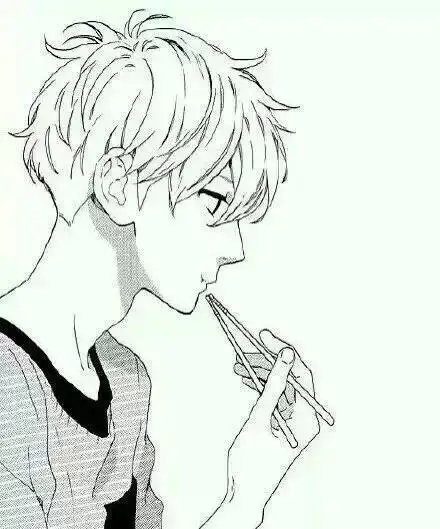 漫画侧脸简笔画男生 简笔画图片大全-普车都