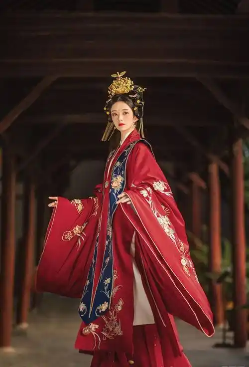 穿上后雍容华贵,在古代至少是个贵妃_衣服_红色_外衣