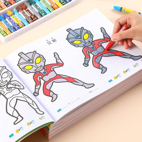 奥特曼画画本儿童涂鸦填色本绘画册3到6岁幼儿园涂色绘画本图画本