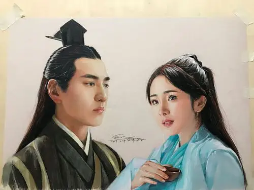 子小伟彩铅手绘三生三世十里桃花夜华和白浅