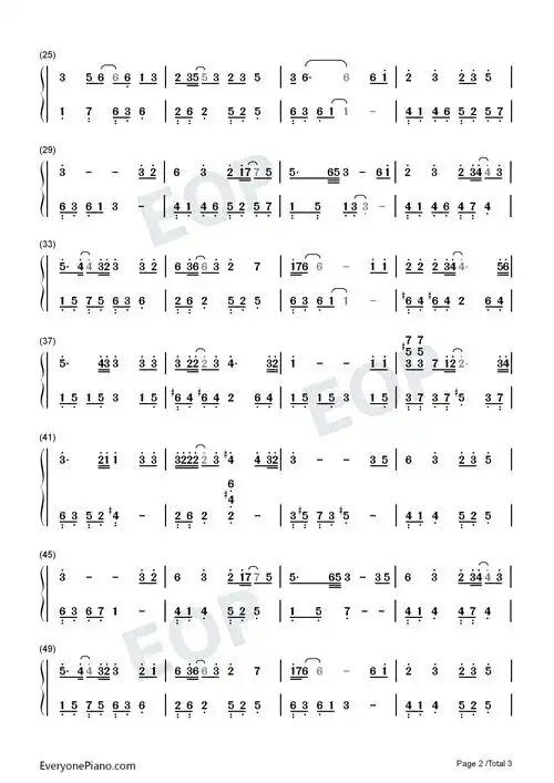 不染香蜜沉沉烬如霜主题曲双手简谱预览2