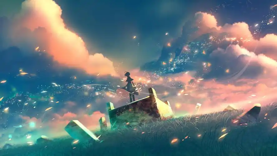 夕風插画图片壁纸