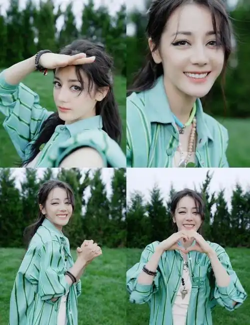 迪丽热巴的花式比心#猫系眼线又甜又野,真的好爱来自美迪小寿星的