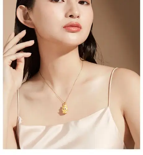 生日礼物黄金本命佛吊坠女足金十二生肖本命年守护神3d硬金佛项链千手