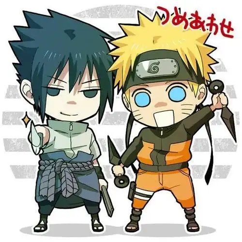 一对火影忍者的头像一左一右