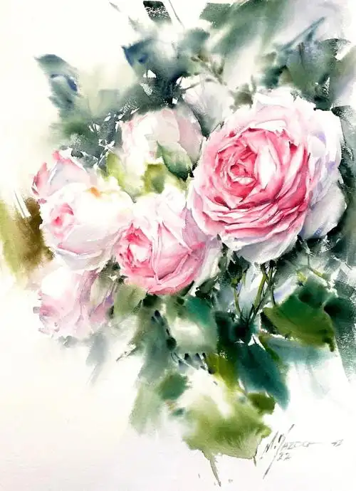 一位将水彩花卉画到了极致的画家