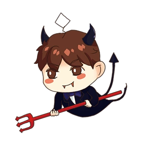 手绘卡通邪恶的小恶魔