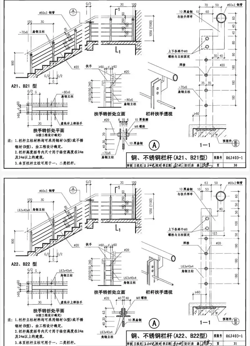 图集06j403-1不锈钢栏杆穿管款第30.31页展示.两款 - 抖音