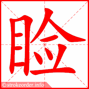 睑字的笔顺动画