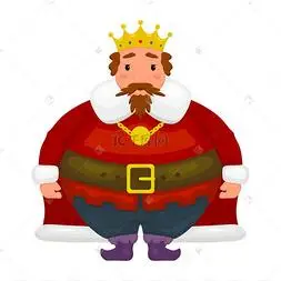 白色背景下国王的卡通形象.