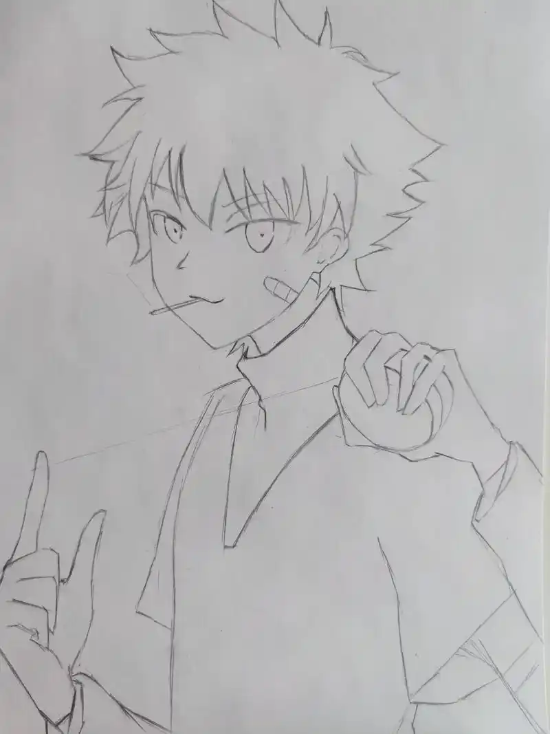 手绘 #黑白动漫 #铅笔画动漫 #全职猎人 #killua - 抖音