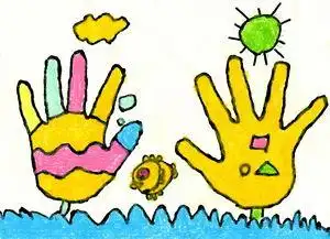 儿童画小手儿童画小手线描