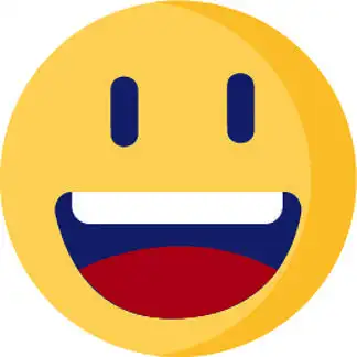 大圆形黄色快乐表情符号矢量彩绘或插图