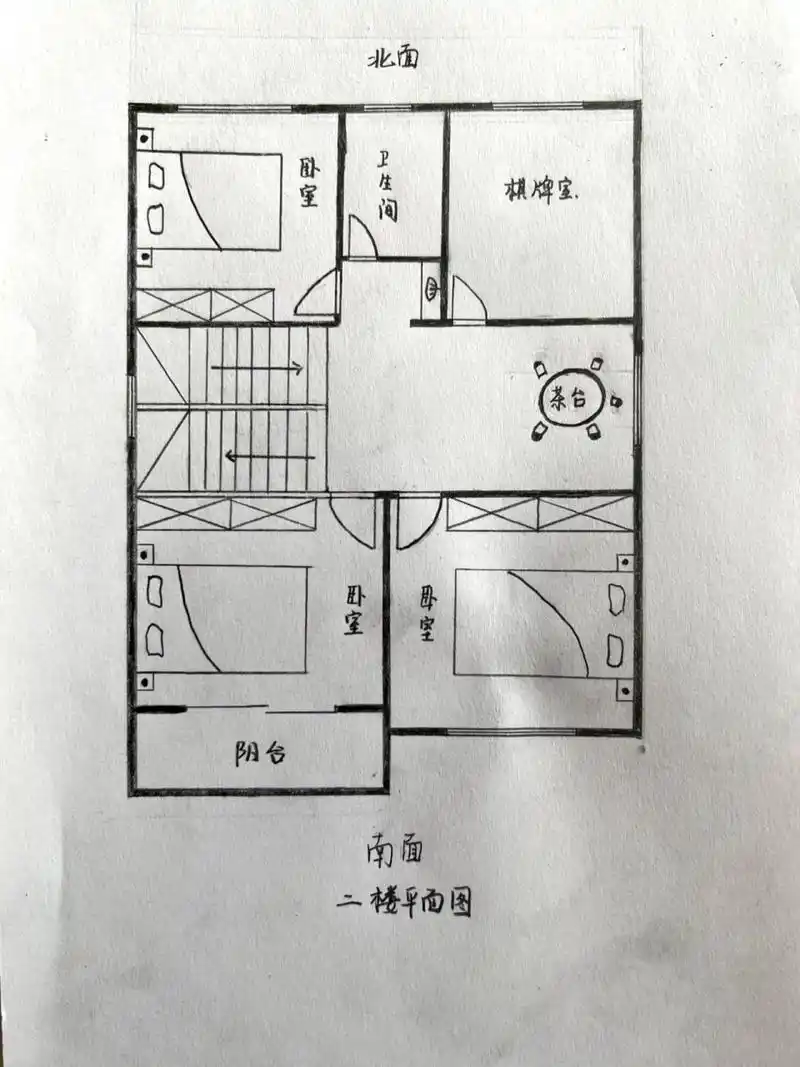 农村自建房手画图纸 最近很多宝宝私信要房子内部结构图,今天把图纸