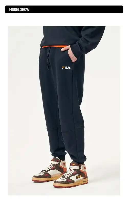 filafusion斐乐男装潮牌2021冬季新品男子针织长裤运动宽松束脚卫裤