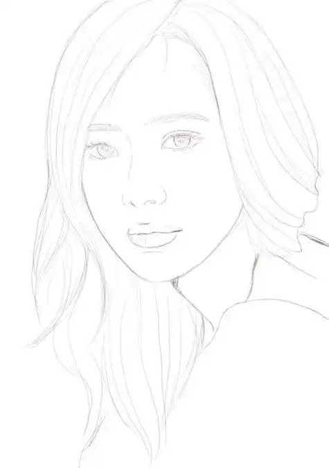 画肖像画简笔画女人物肖像素描简笔画ps人像改成简笔画肖像画简笔画女