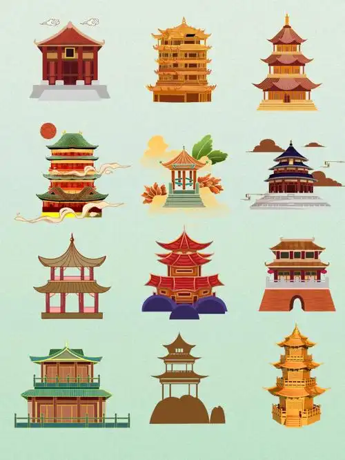 国潮古建筑中国风古楼png免扣素材