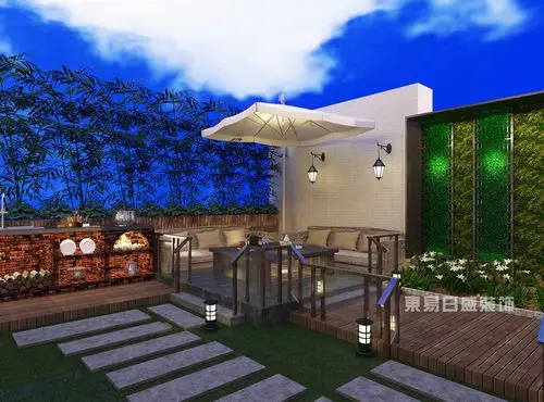 现代简约风格庭院装修效果图